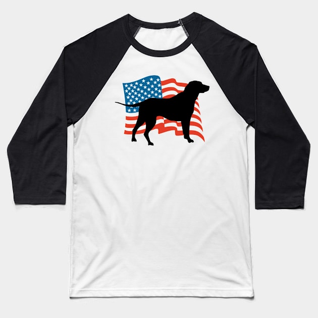 American Flag Labrador Lab Puppy Dog Gift design Baseball T-Shirt by nikkidawn74